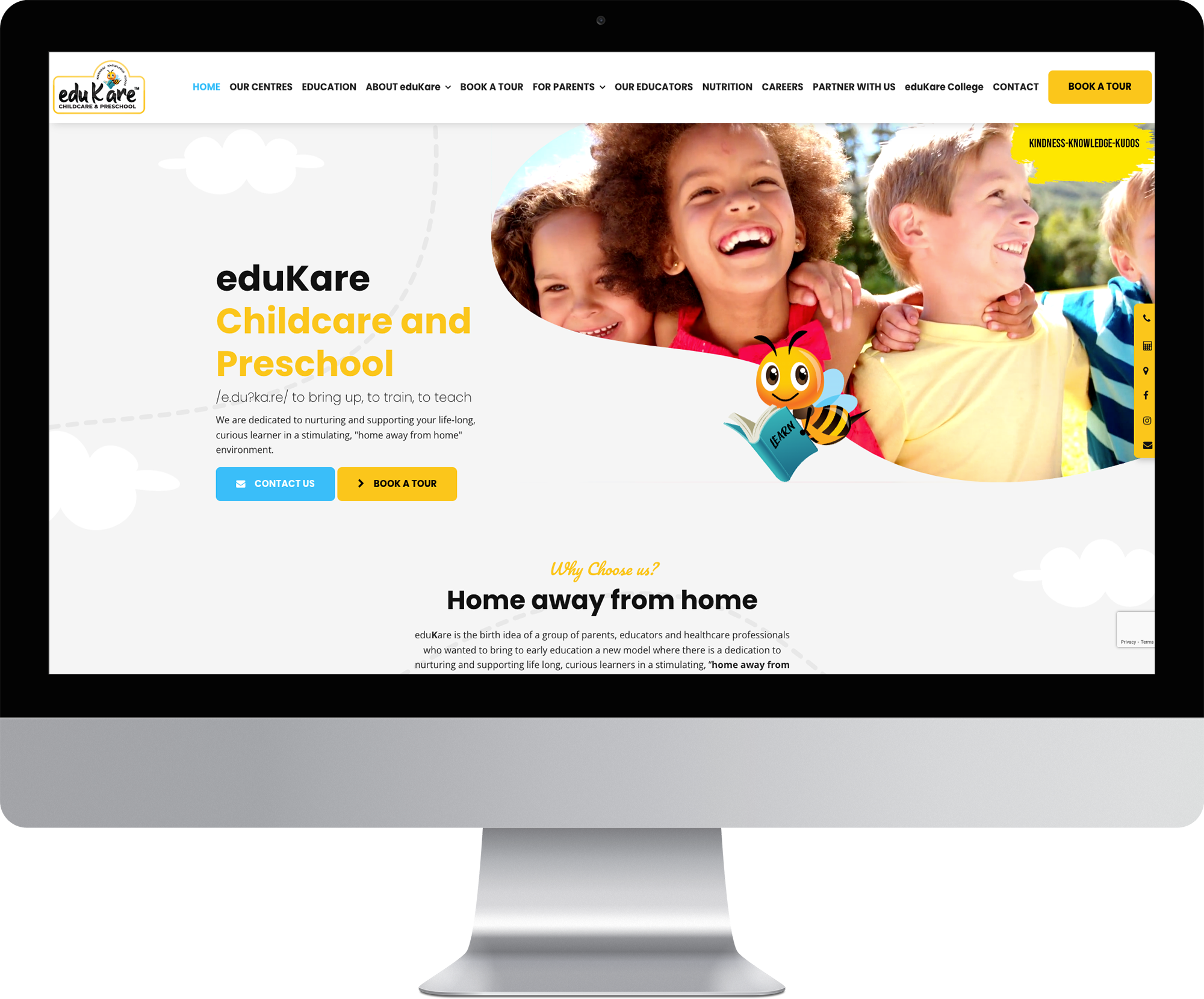 Image of a child care website